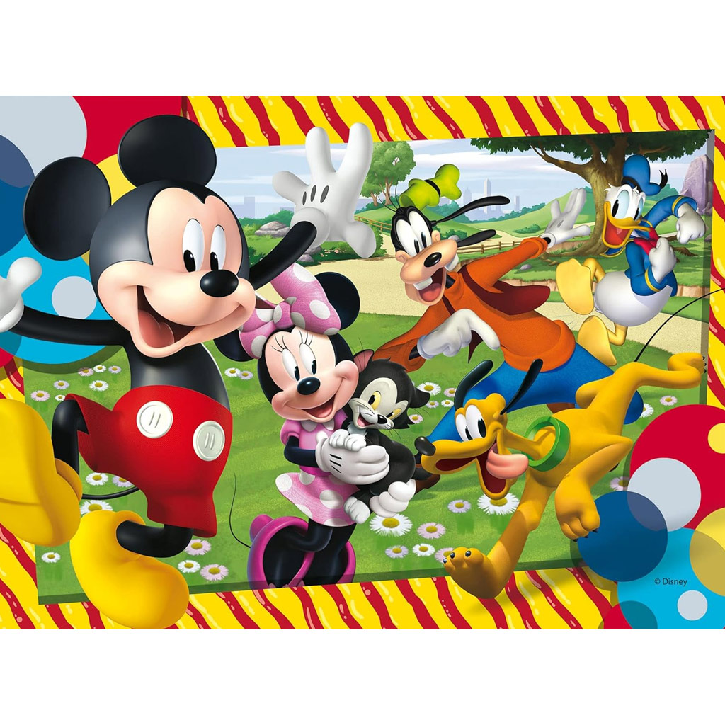 Mickey Mouse a priatelia 2 v 1 60-dielne Eco puzzle a omaľovánka 70x50 cm - Lisciani kép 2
