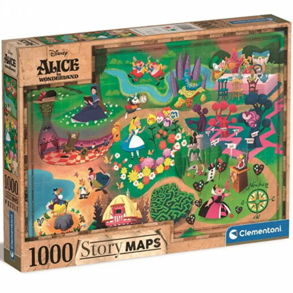 Disney: Alica v krajine zázrakov - Mapa puzzle 1000ks - Clementoni