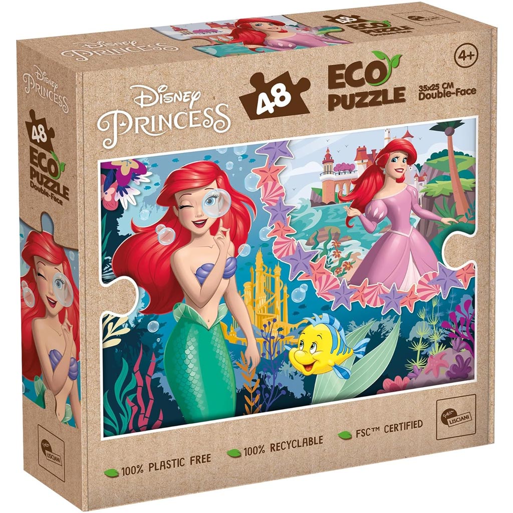 Ariel dva svety 2 v 1 48-dielne Eco mini puzzle a omaľovánka 35x25 cm - Lisciani