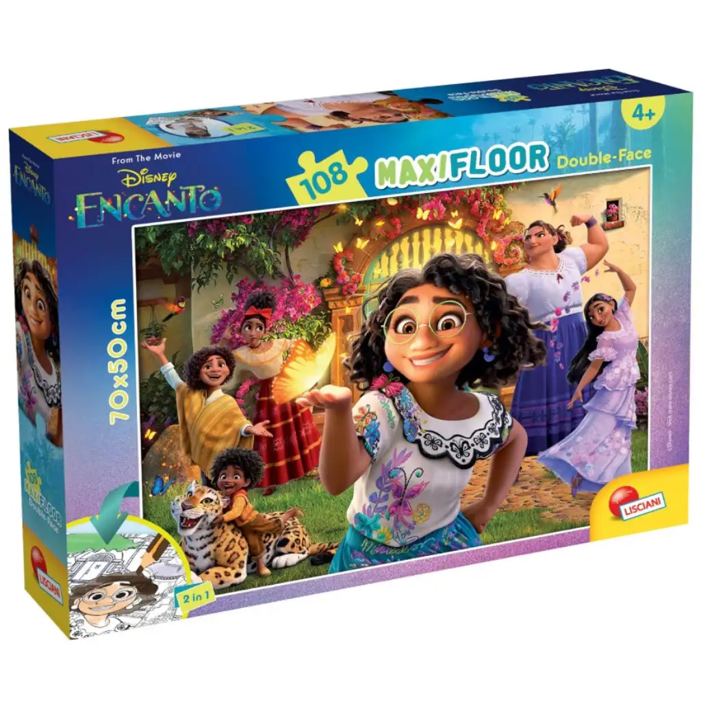 Disney Encanto 2 az 1-ben 108db-os puzzle és színező 70x50cm - Lisciani kép 1