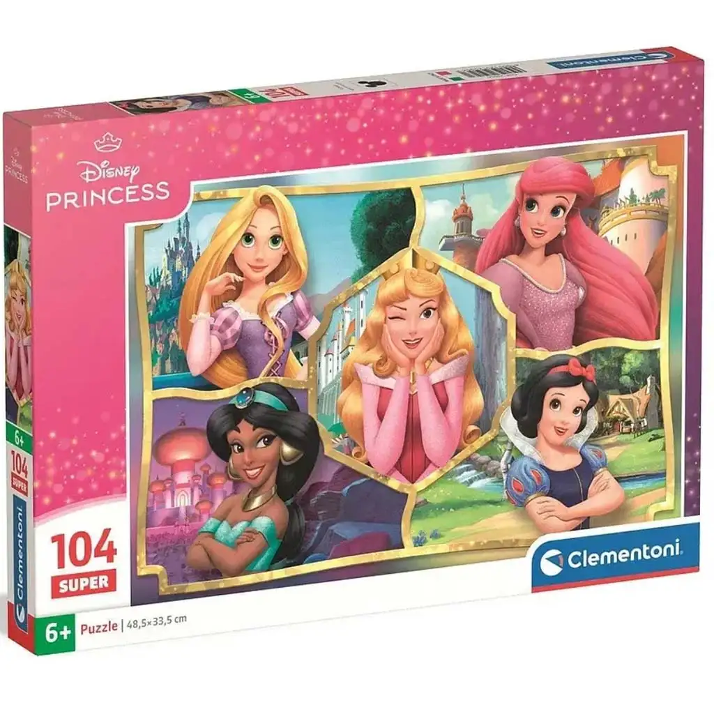Disney+Princezné Usmievavé tváre 104-dielna super puzzle - Clementoni