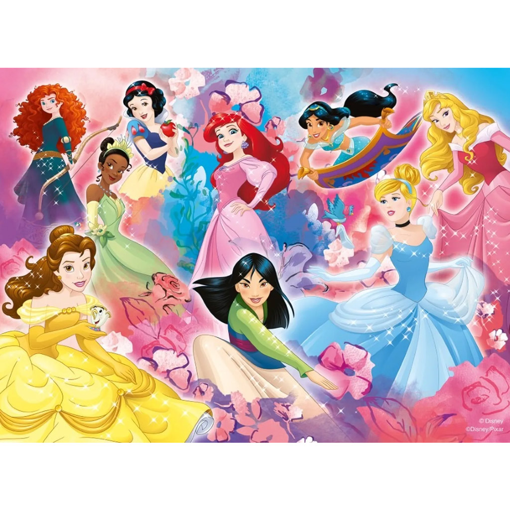 Disney princezné tím 2 v 1 24-dielne Eco maxi puzzle a omaľovánka 70x50 cm - Lisciani kép 2