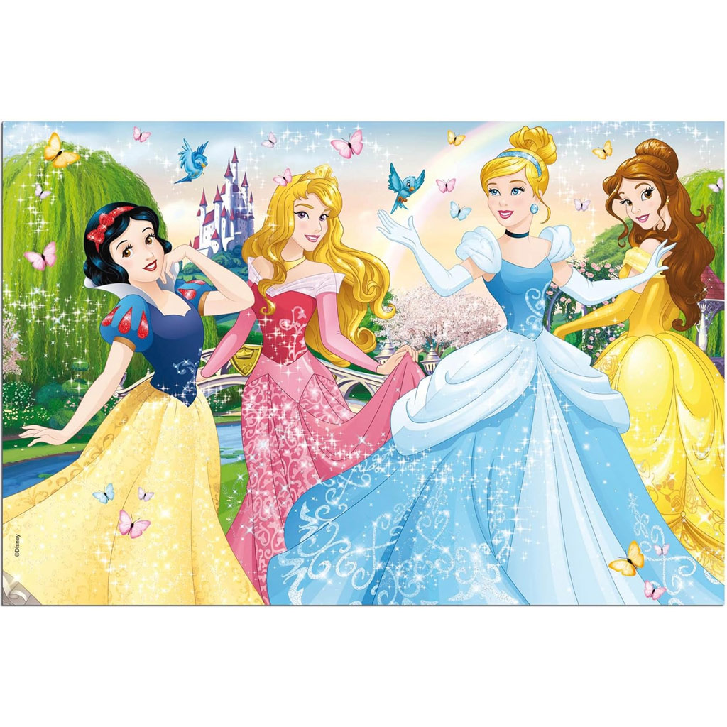 Disney Princezné 2 v 1 60-dielne puzzle a omaľovánka 50x35 cm - Lisciani kép 2