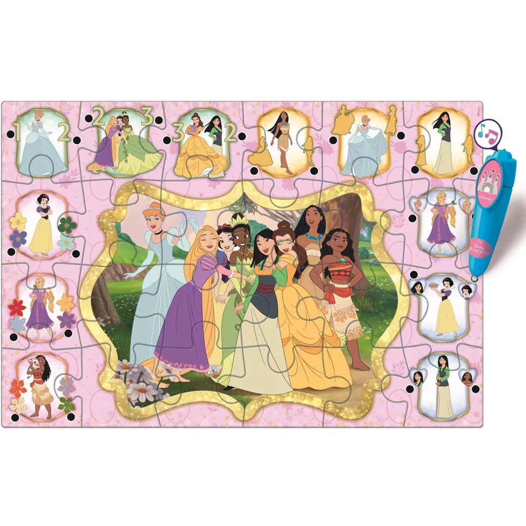 Disney princezné interaktívne 24-dielne podlahové puzzle - Clementoni kép 3