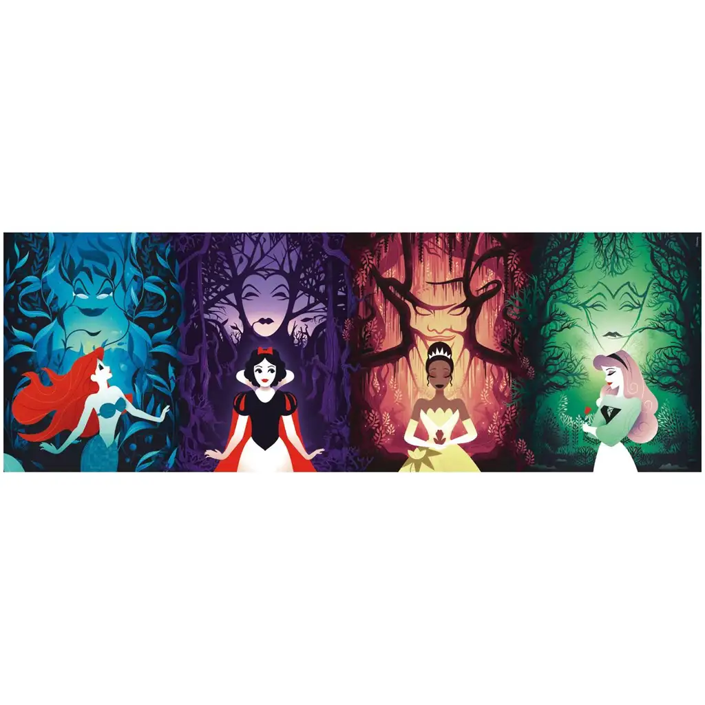 Disney+ - Disney princezné 1000-dielna panoramatická puzzle s plagátom - Clementoni kép 2