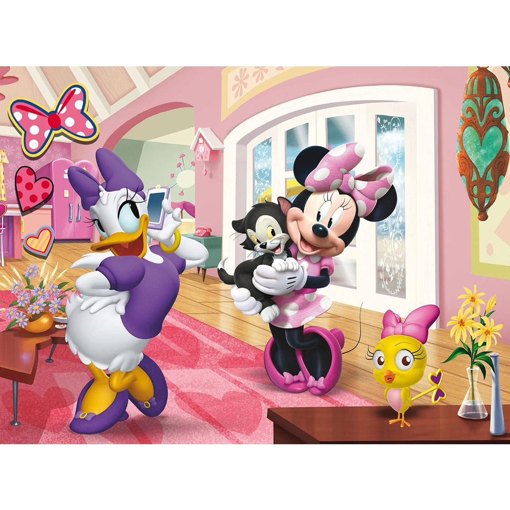 Dobrodružstvá myšky Minnie a kačky Daisy 2 v 1, 24-dielne Eco maxi puzzle a omaľovánka 70x50 cm - Lisciani kép 2