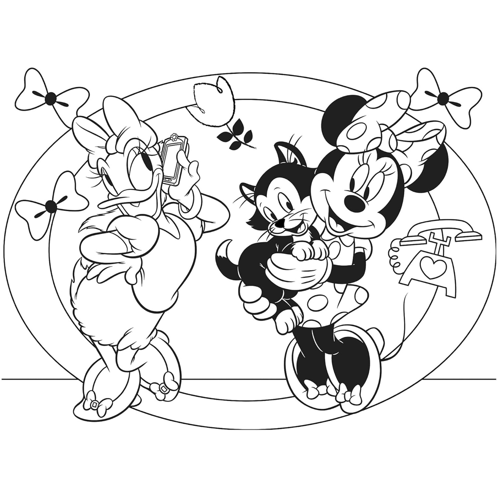 Dobrodružstvá myšky Minnie a kačky Daisy 2 v 1, 24-dielne Eco maxi puzzle a omaľovánka 70x50 cm - Lisciani kép 3