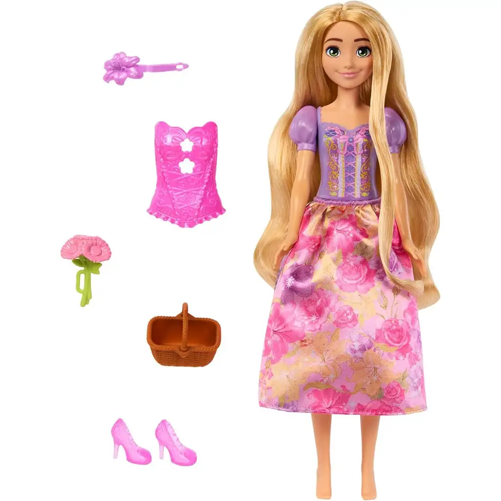Disney Princezné: Kúzelné Prekvapenie Rapunzel bábika - Mattel kép 3