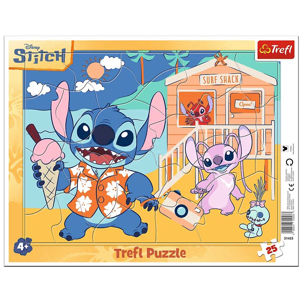 Disney Stitch a tengerparton 25db-os keretes puzzle - Trefl kép 1