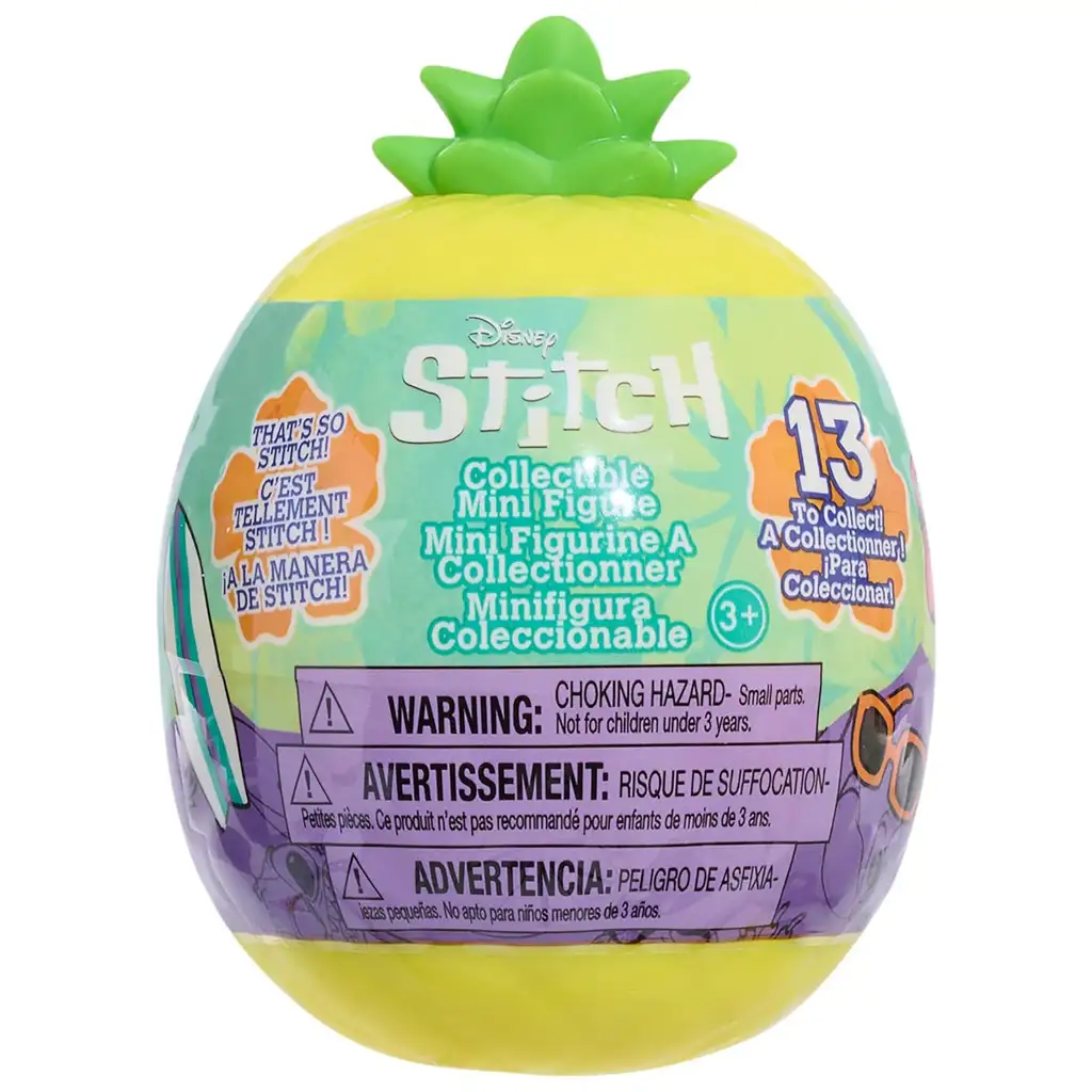 Disney+Stitch mini prekvapivá figúrka v kapsule v tvare ananásu, 4. séria, 1 ks