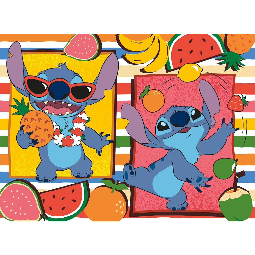 Lilo a Stitch ovocné dobrodružstvo 2 v 1, 48-dielne Eco mini puzzle a omaľovánka 35x25 cm – Lisciani kép 2