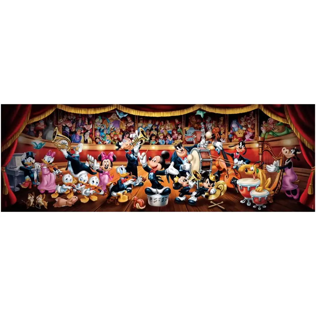 Disney+ – Mickey a priatelia v kapele 1000-dielna panoramatická puzzle s plagátom - Clementoni kép 2