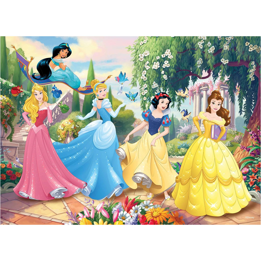 Disney princezné – Kúzlo rozprávkovej záhrady 2 v 1 60-dielne puzzle a omaľovánka 50x35 cm – Lisciani kép 2