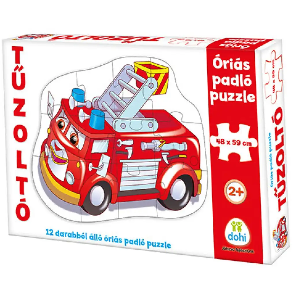 Hašičské auto obrovské podlahové puzzle 12 dielny set