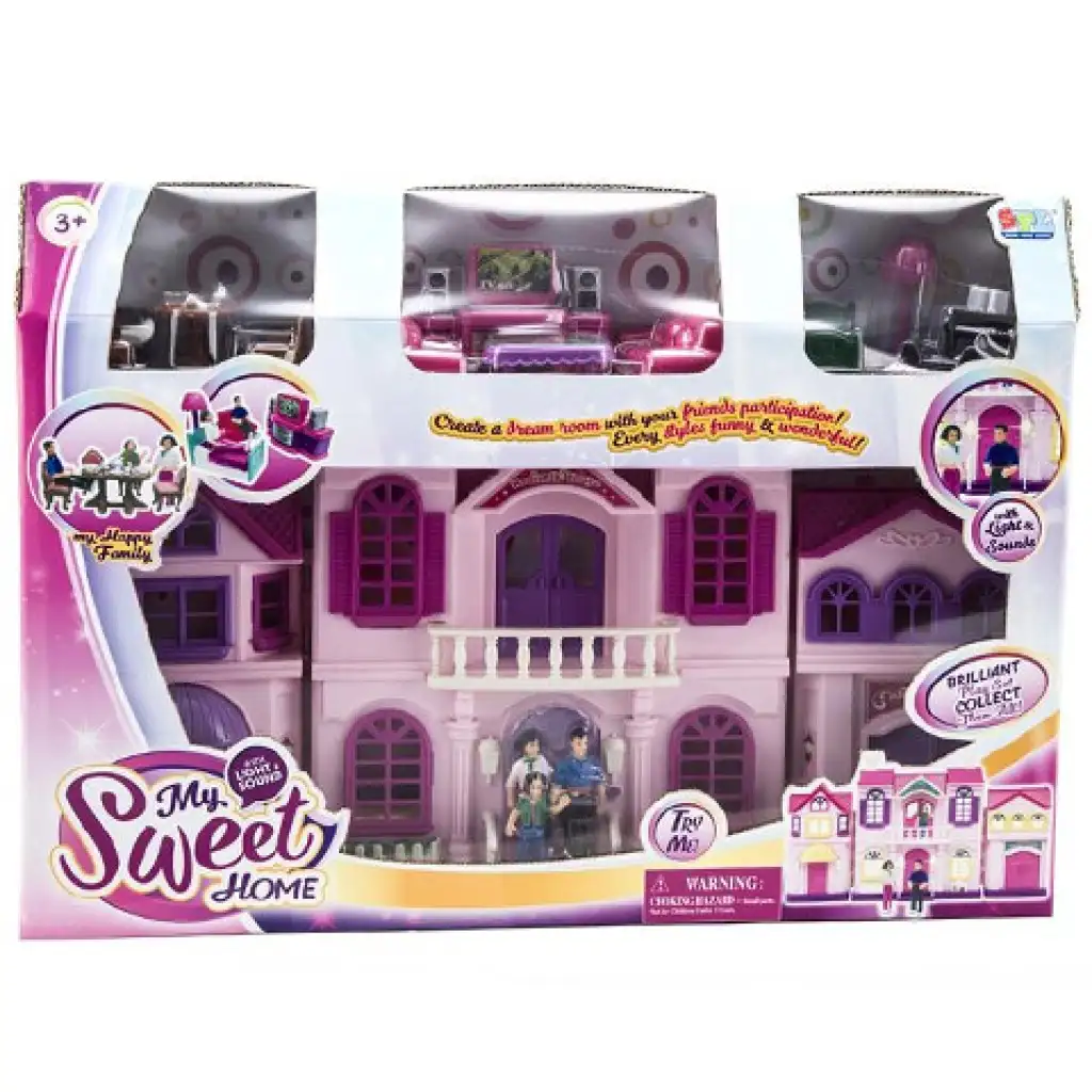 Dom pre bábiky s príslušenstvom, s bábikami, so svetlom a zvukom