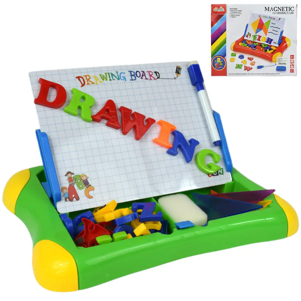 Drawing Board: Multifunkčná tabuľa na kreslenie s fixkou a písmenami 30x24cm
