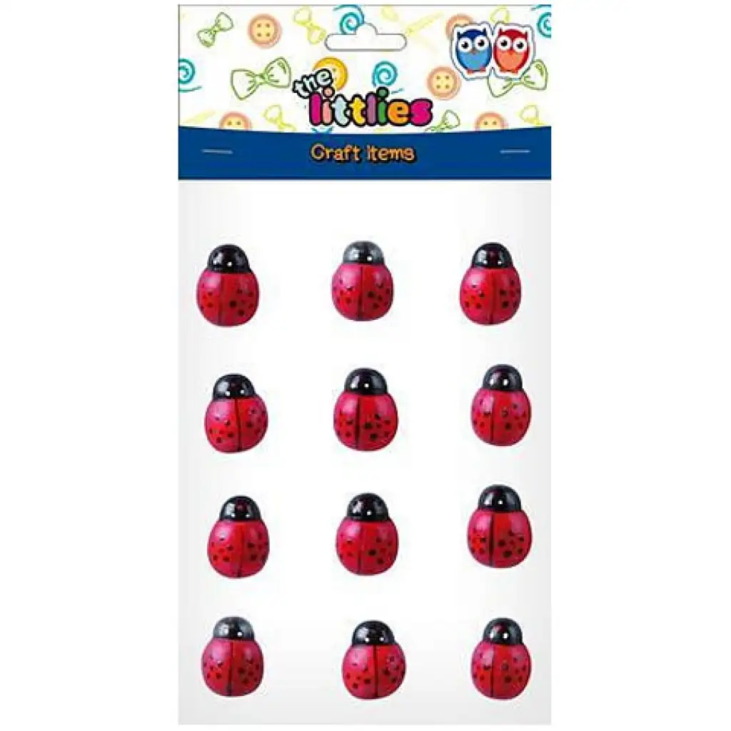 Drevené lienky na dekoráciu 18 mm 12 ks kép 1