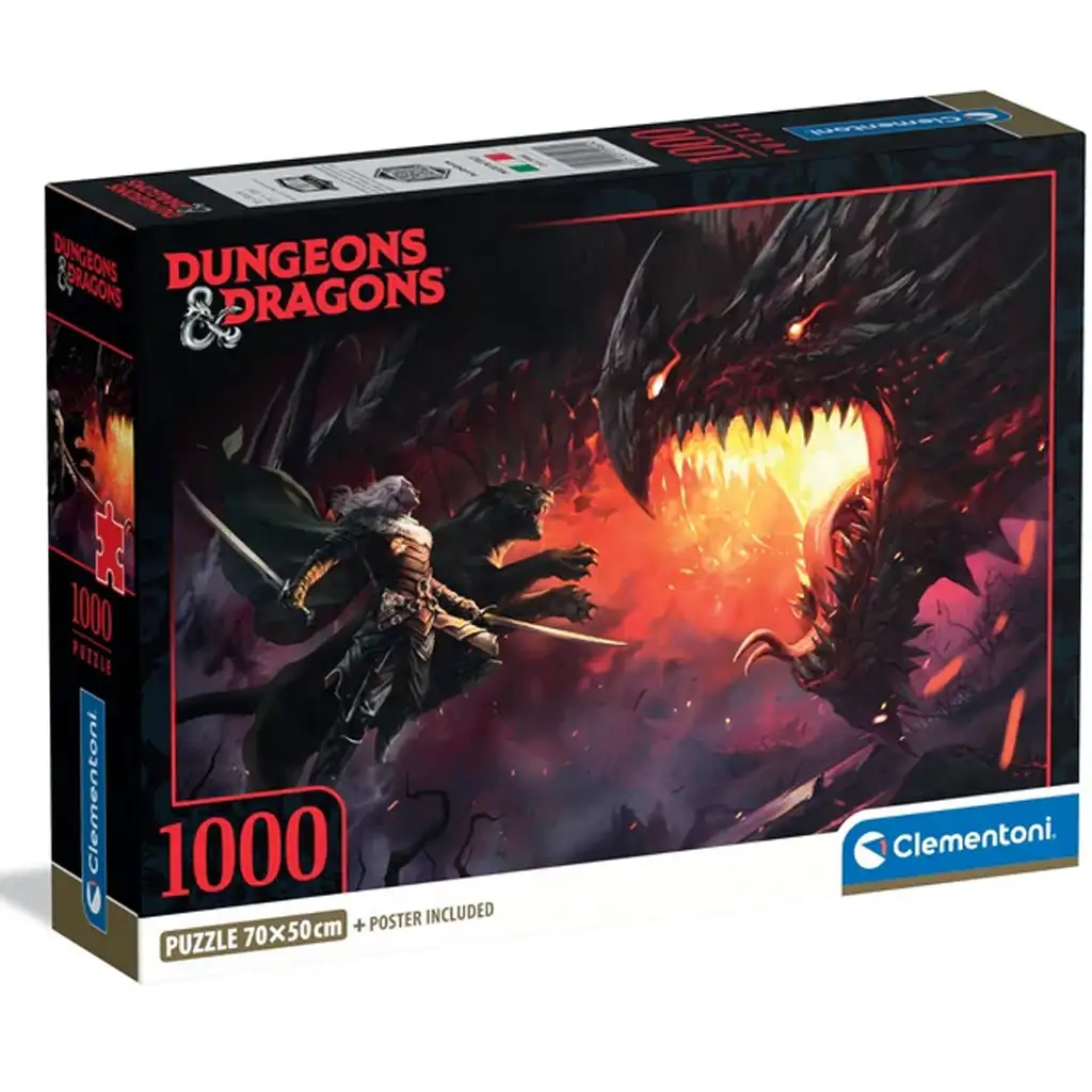 Dungeons & Dragons – Boj s drakmi 1000-dieliková puzzle s plagátom - Clementoni