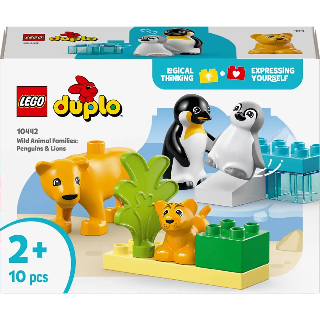 LEGO® DUPLO®: Zvieracie rodiny vo voľnej prírode: Tučniaky a levy (10442)