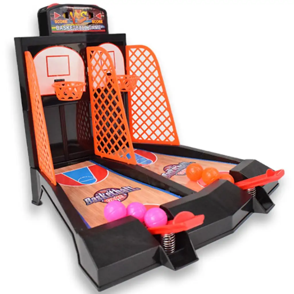 Dvojitý stolný basketbalový majstrovský set s vystreľovacím zariadením