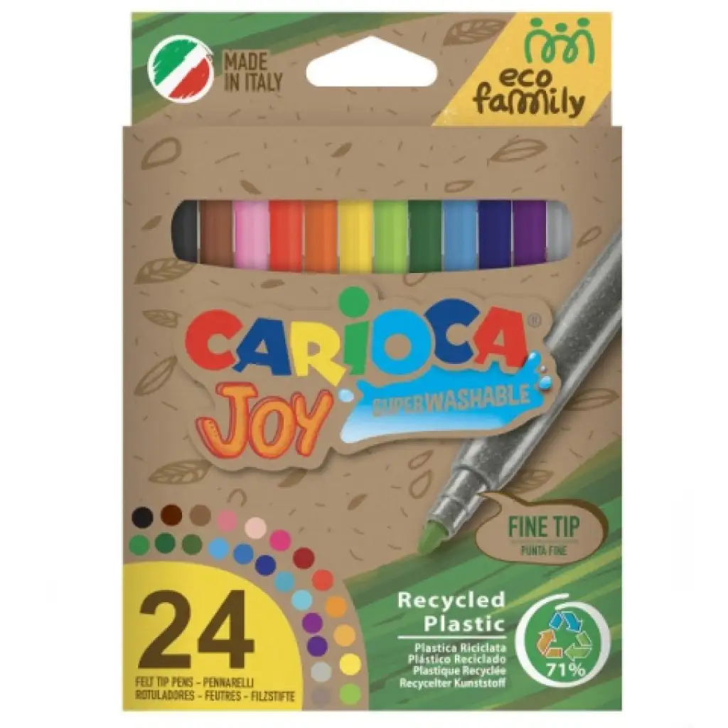 Eco Family Joy 24 dielny set farebných fixiek - Carioca