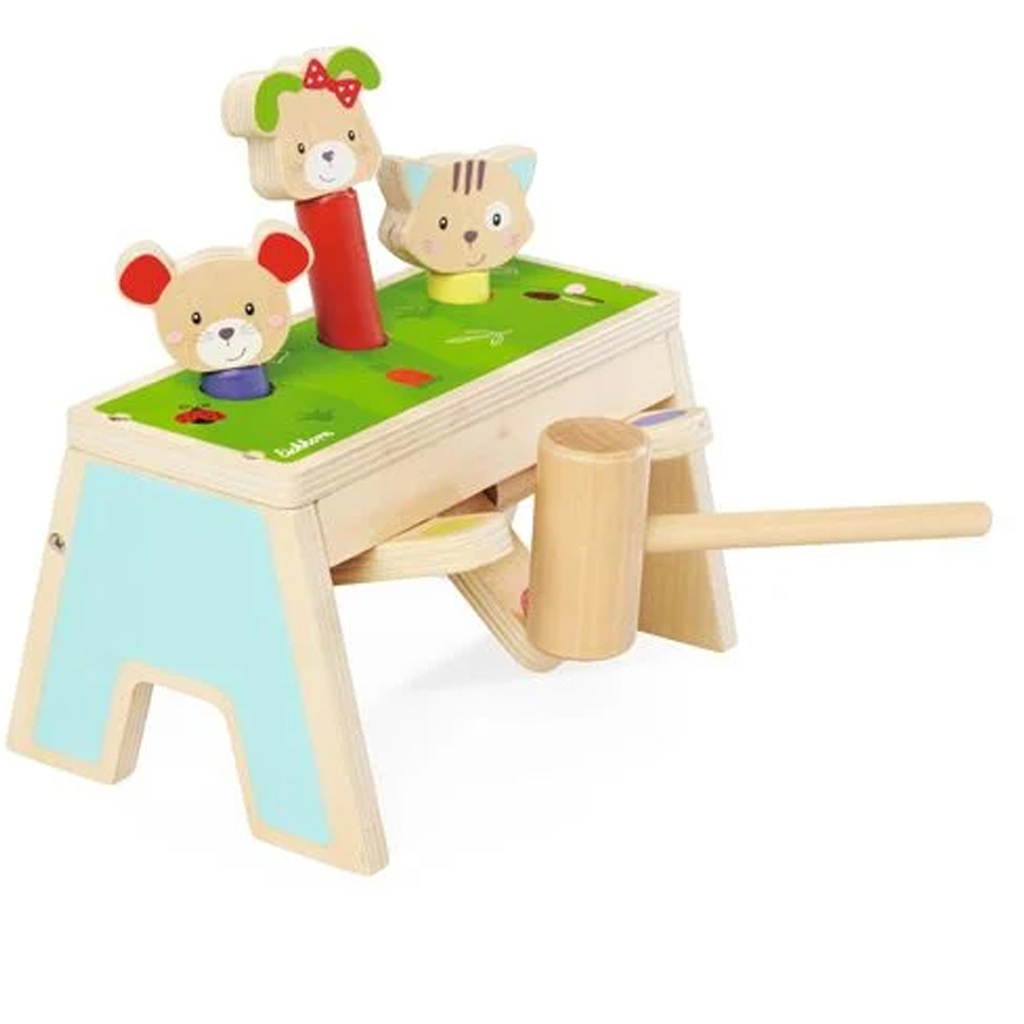 Drevené klopadlo Pop-Up rozvíjajúca hračka s kladivkom - Eichhorn kép 2