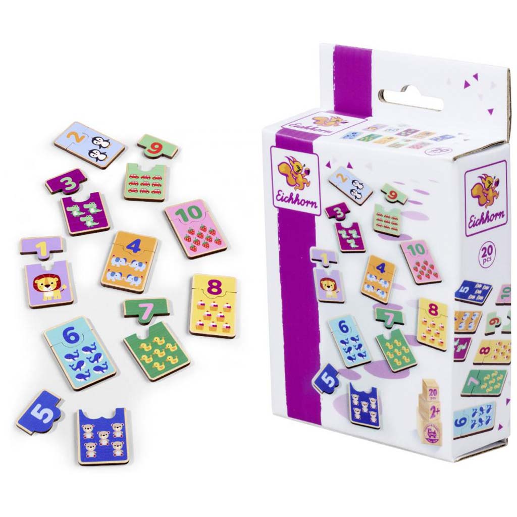 Eichhorn: Drevené číselné puzzle – Zvieracie párovacie hra - Simba Toys kép 2