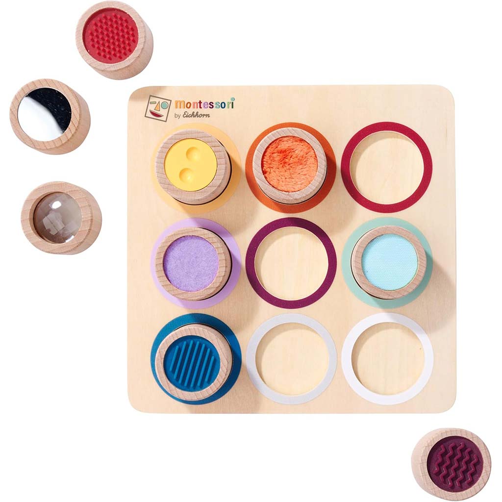 Eichhorn: Drevená Montessori senzorická párovacia sada valčekov – Hmatová vzdelávacia hračka - Simba Toys kép 2