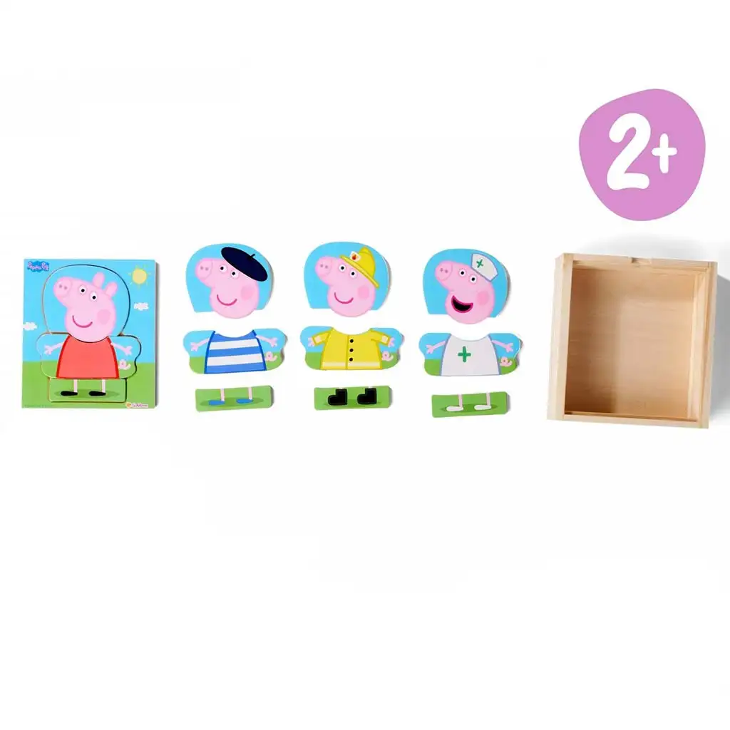 Eichhorn: Puzzle na obliekanie Peppa Pig 12 ks - Simba Toys kép 2