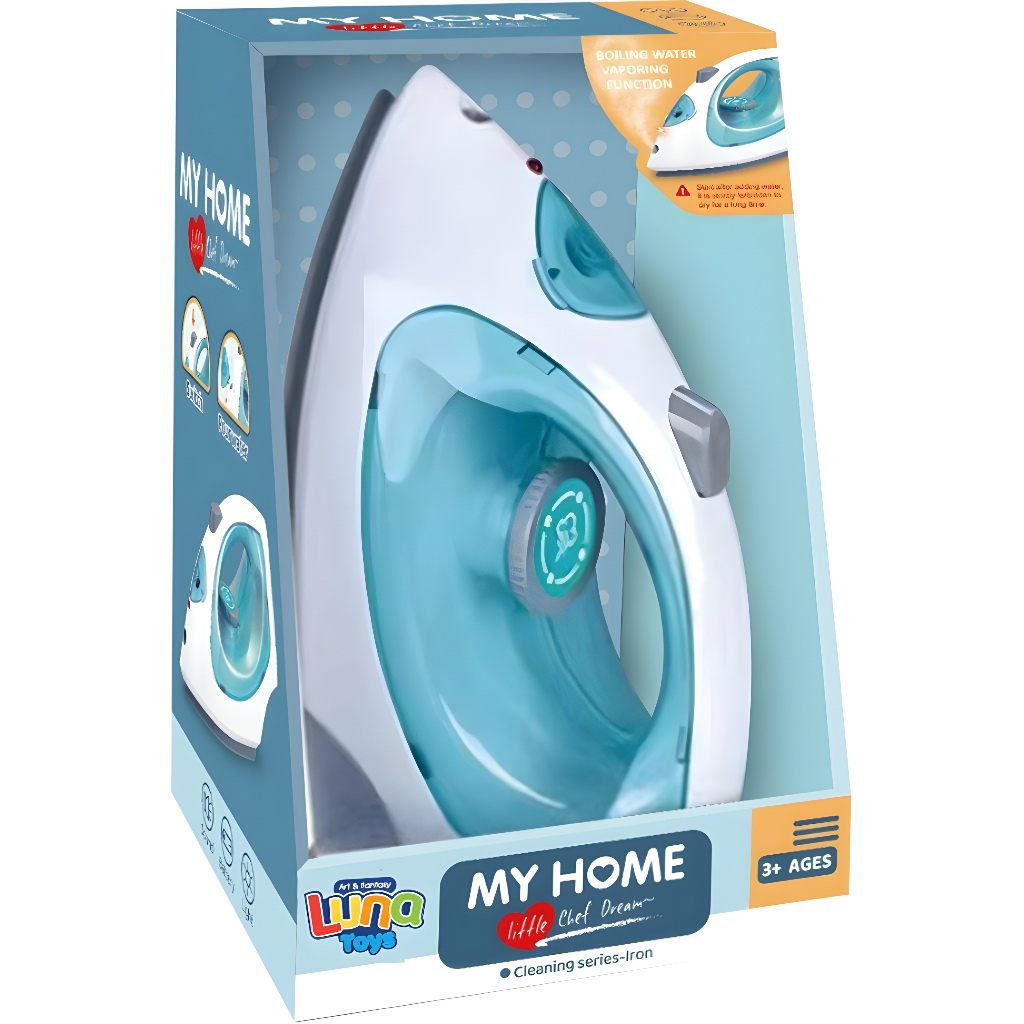 Luna: Moja domácnosť modrá žehlička so svetlom, zvukom a funkciou rozprašovača vody