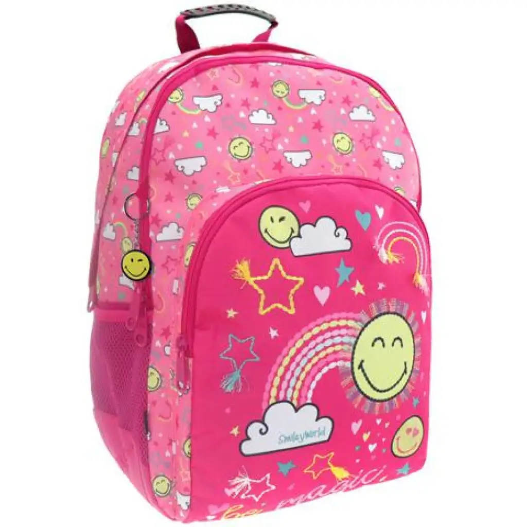 Emoji: Smiley ružová školská taška, batoh 33x16x45cm
