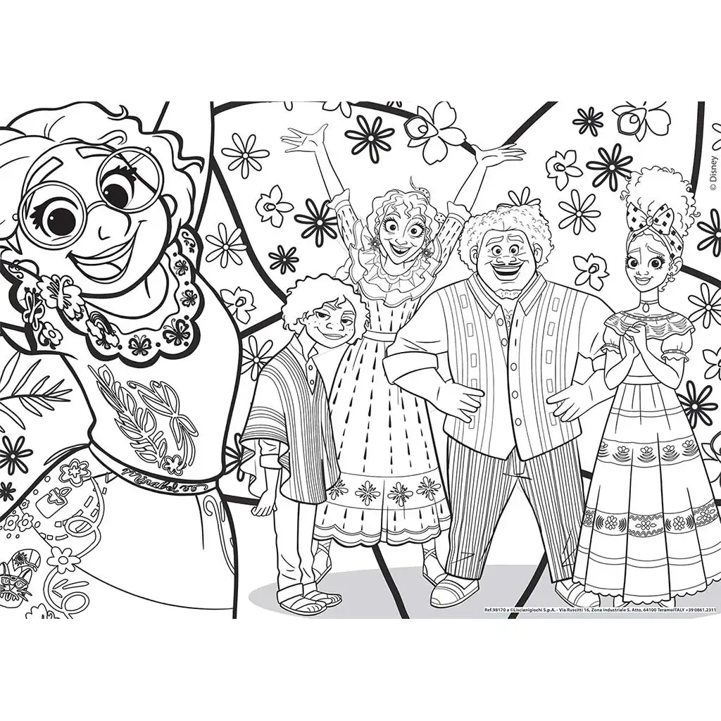 Disney Encanto 2 v 1 maxi 4x48 ks puzzle a omaľovánka 35x25 cm - Lisciani kép 2