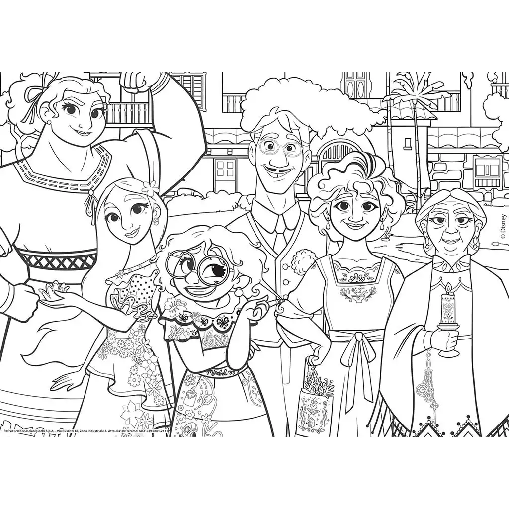 Disney Encanto 2 v 1 maxi 4x48 ks puzzle a omaľovánka 35x25 cm - Lisciani kép 3