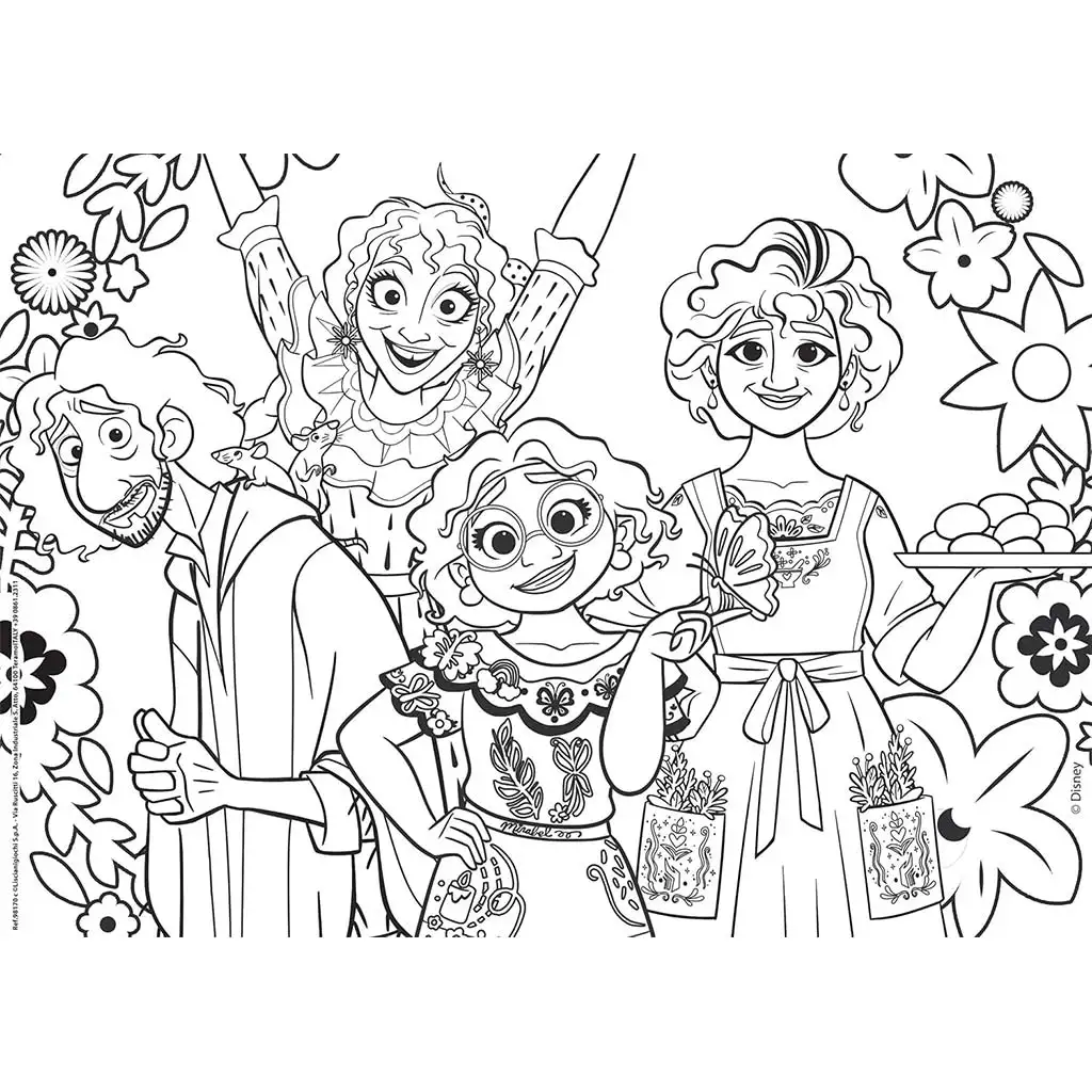 Disney Encanto 2 v 1 maxi 4x48 ks puzzle a omaľovánka 35x25 cm - Lisciani kép 4