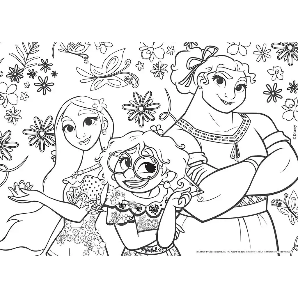 Disney Encanto 2 v 1 maxi 4x48 ks puzzle a omaľovánka 35x25 cm - Lisciani kép 5