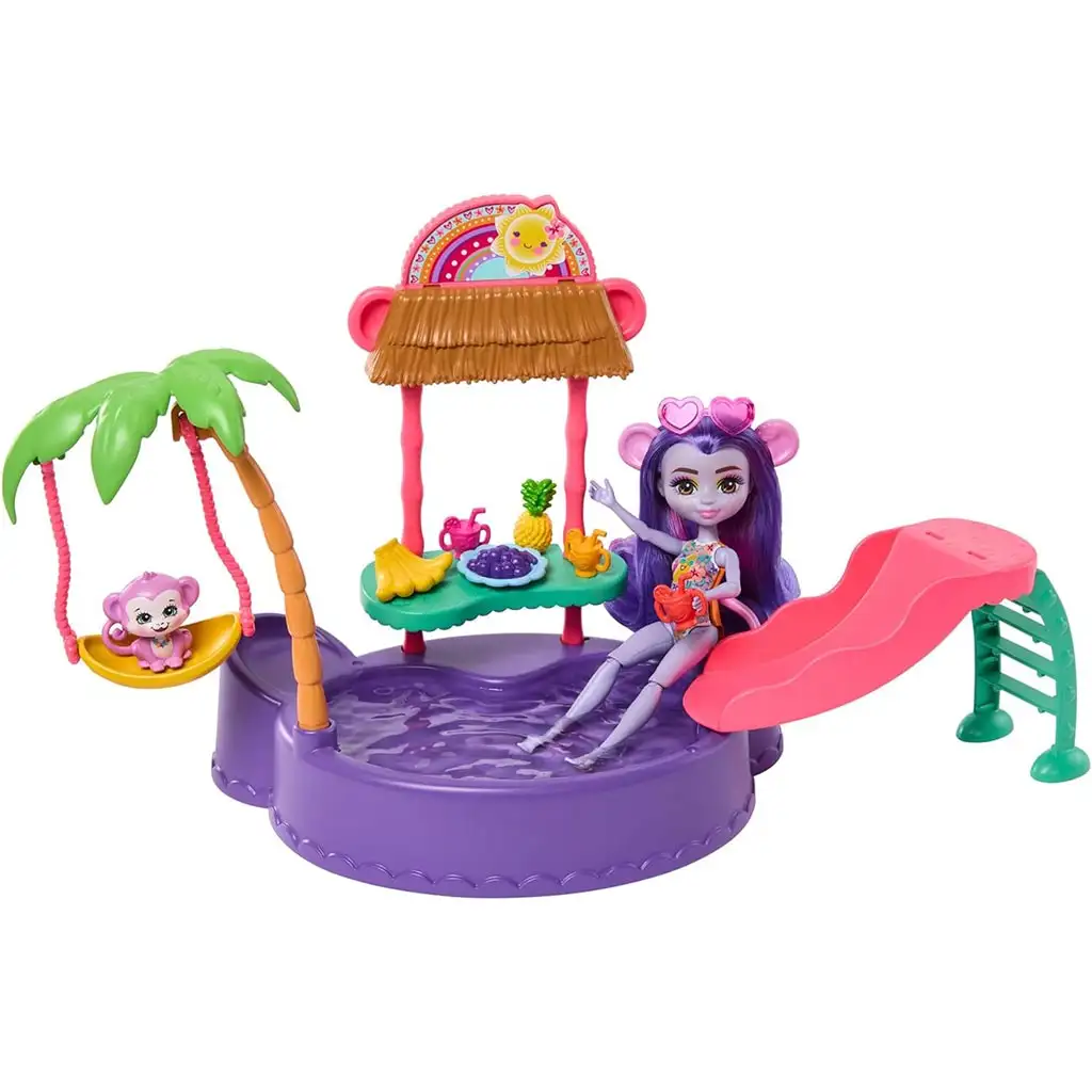 Enchantimals: Majmóca medencés bulija játékszett - Mattel kép 2