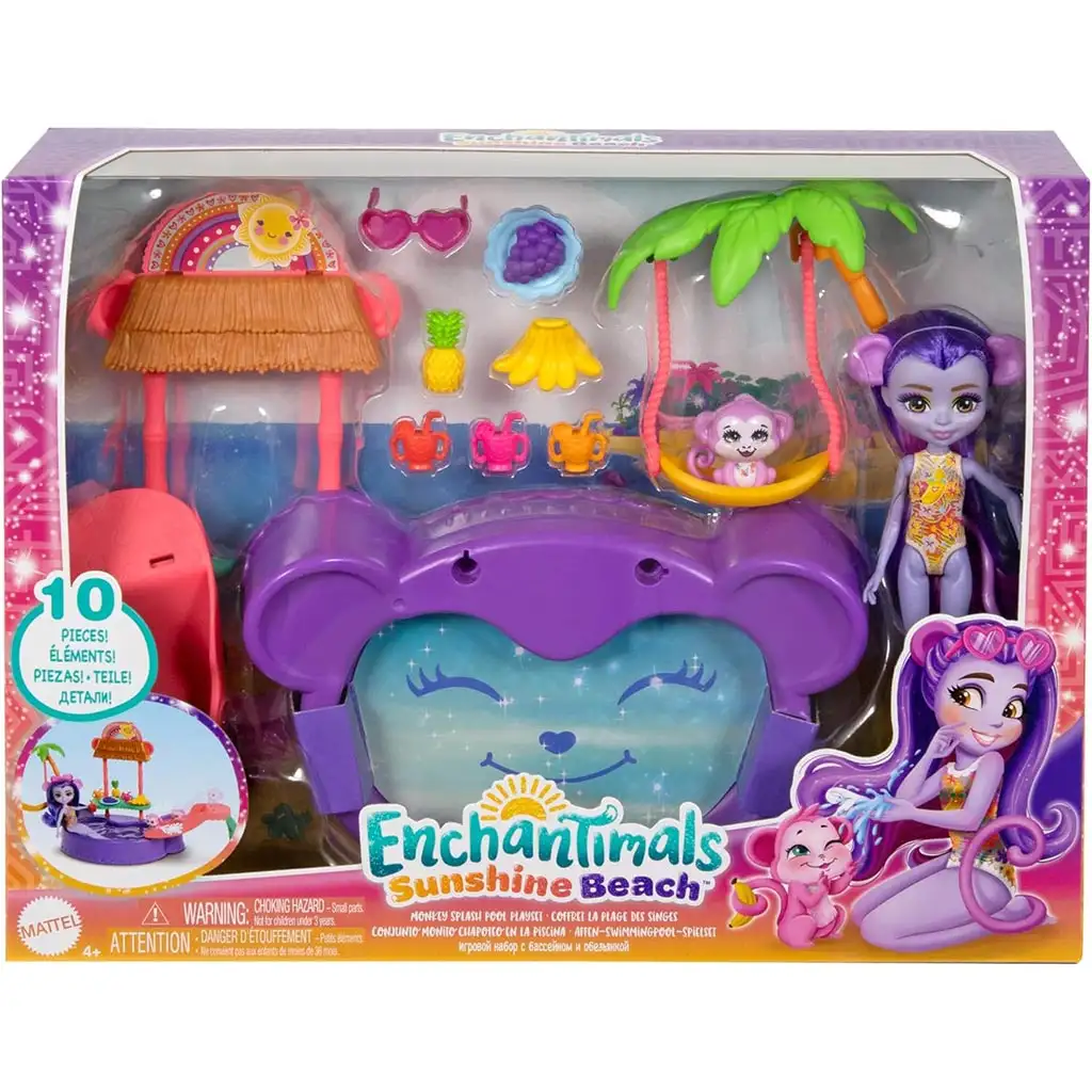 Enchantimals: Majmóca medencés bulija játékszett - Mattel kép 1