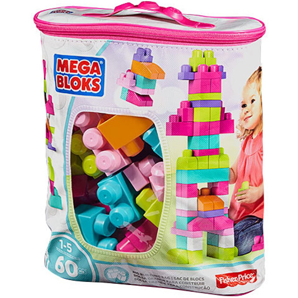 Kocky vo vrecúšku 60ks pre dievčatká - Mega Bloks First Builders kép 1