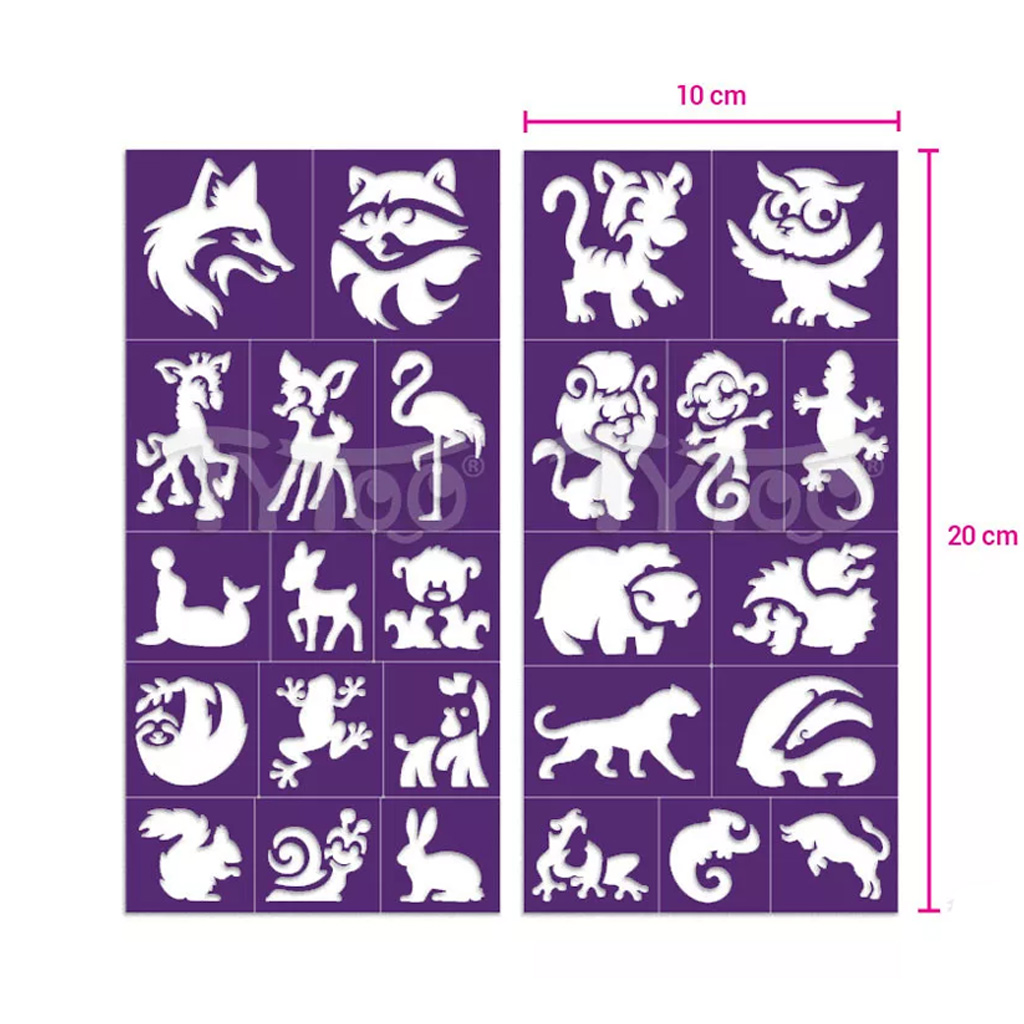 TyToo: Sada šablón na trblietavé tetovanie – Lesné zvieratá, 26 ks kép 3