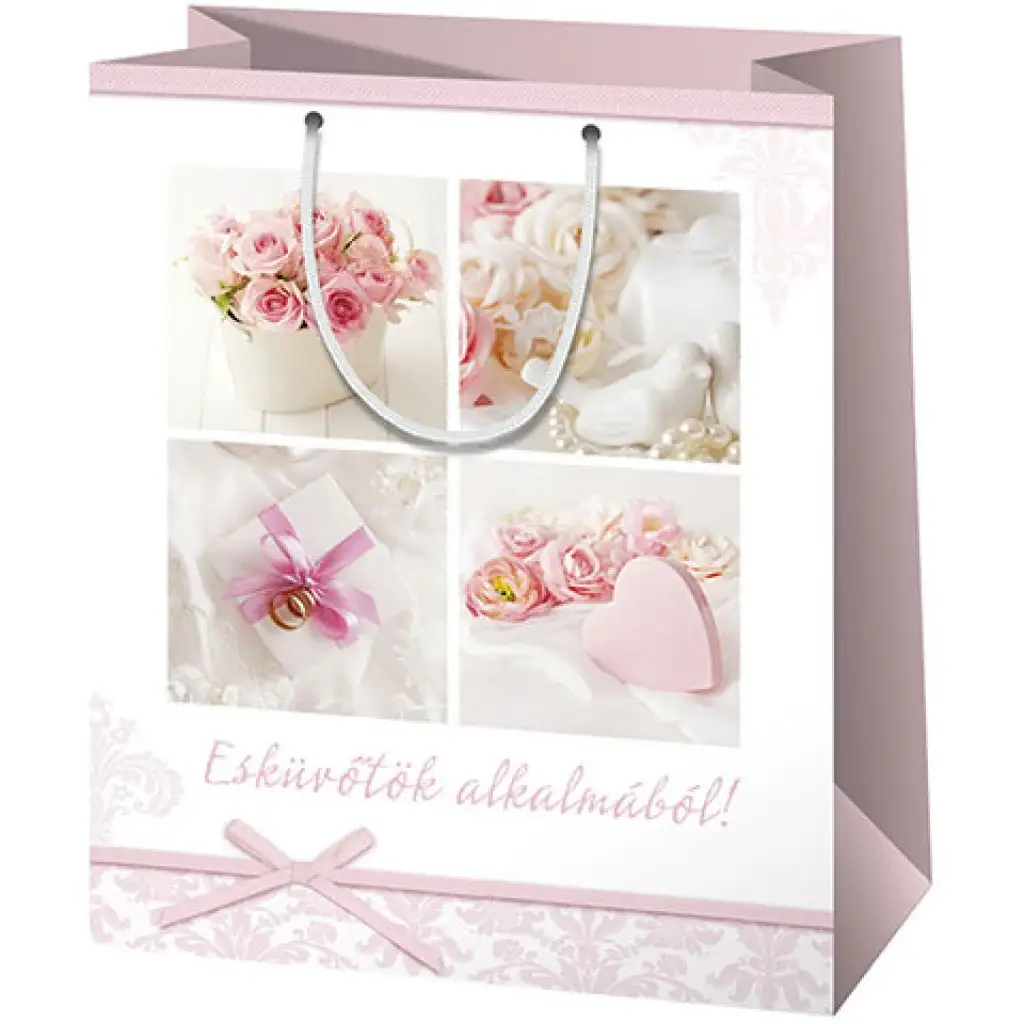 Esküvőtök alkalmából! veľká darčeková taška 27x14x33cm