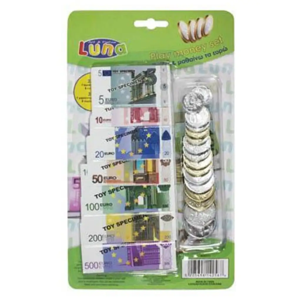 Euro hracie peniaze, bankovky a mince 37 dielny set kép 1
