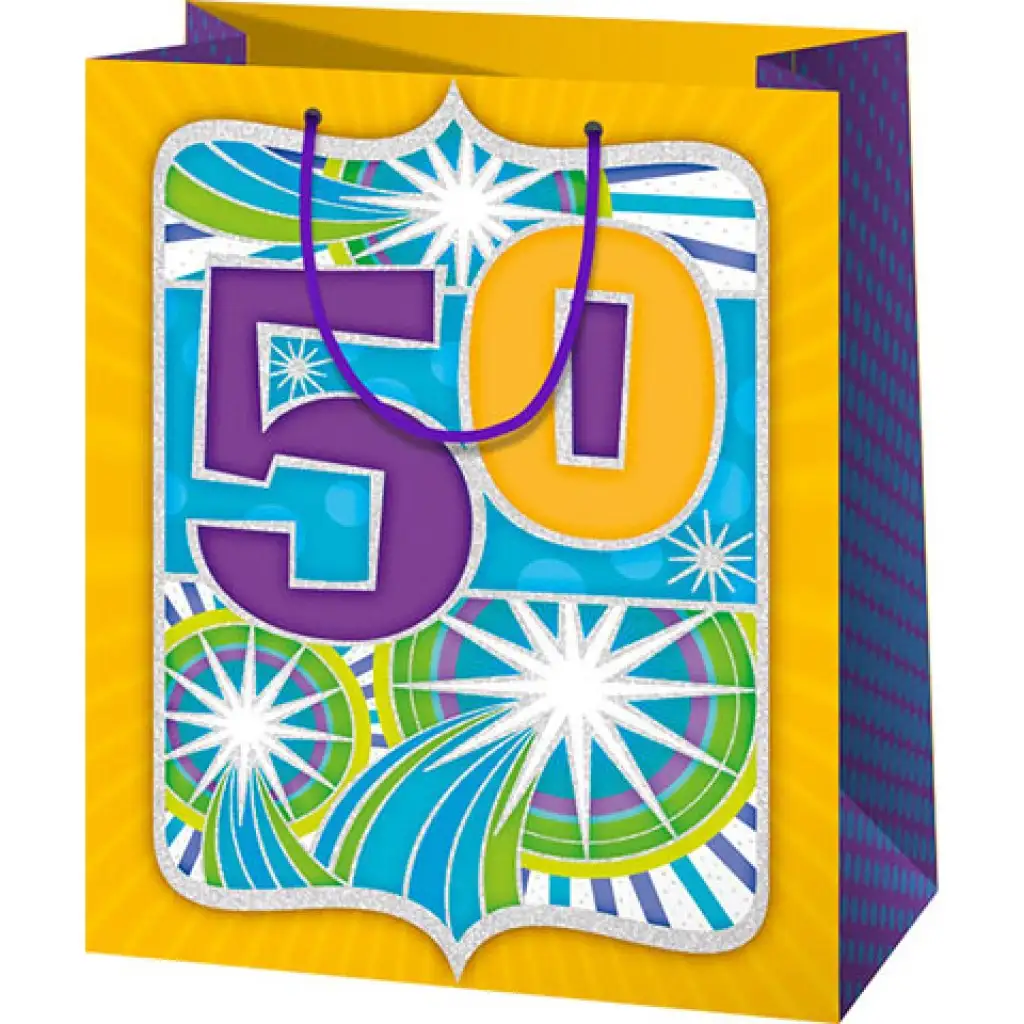 Exkluzívna darčeková taška normálnej veľkosti k 50. výročiu 11x6x15cm