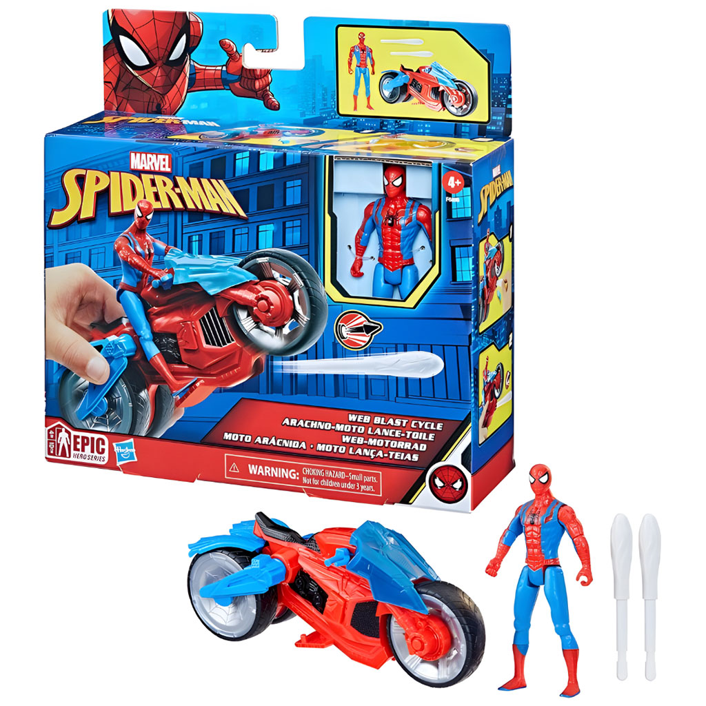 Marvel: Spider-Man - Web Blast Cycle Spider-Man s motorkou a figúrkou - Hasbro