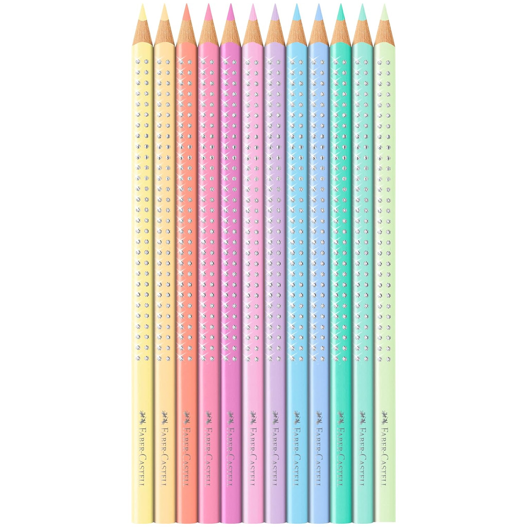 Faber-Castell: Sparkle 12-dielna súprava pastelových farebných ceruziek v kovovej krabičke kép 2