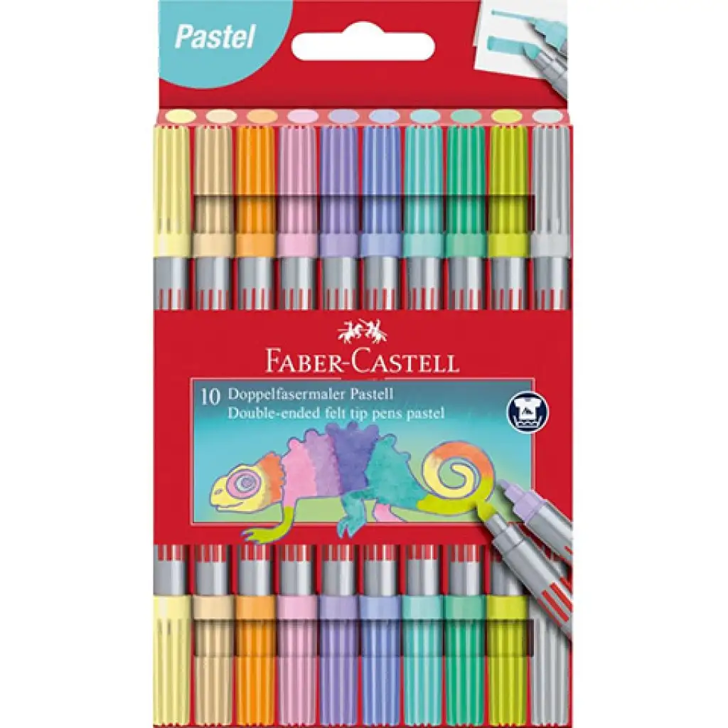 Faber-Castell: 10-deilny set obojstranných fixiek s pastelovými farbami