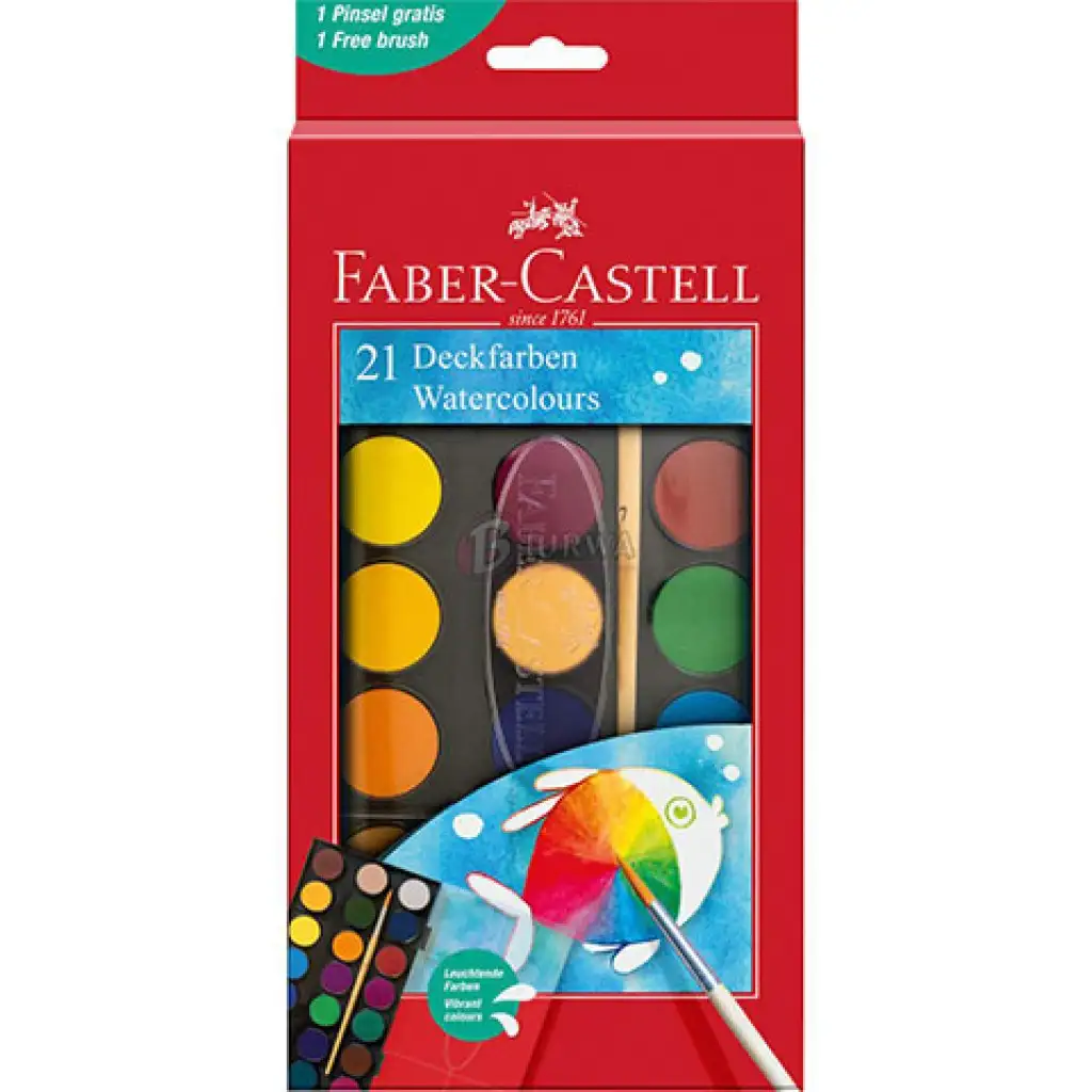 Faber-Castell: Akvarel 21-dielny set s 30 mm kruhmi