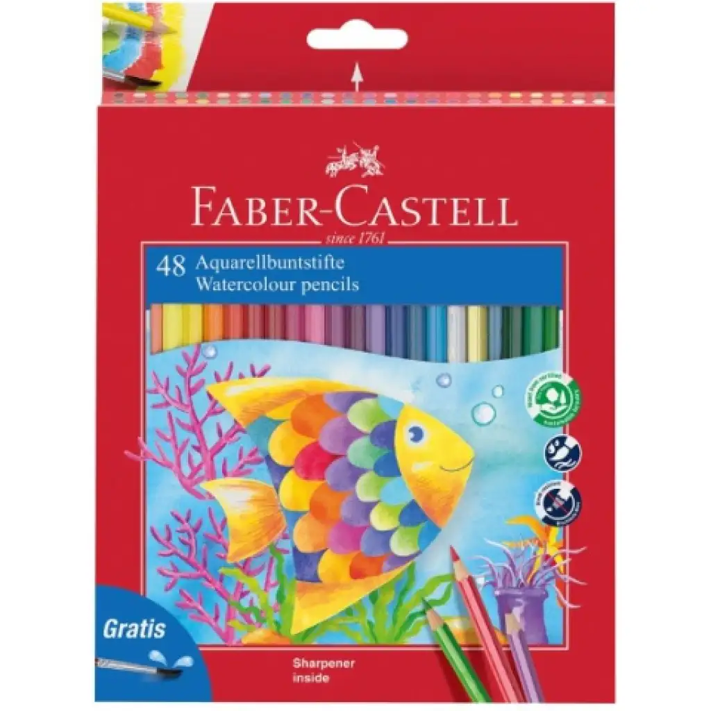 Faber-Castell: Aquarell 48-dielny set farebných ceruziek so štetcom