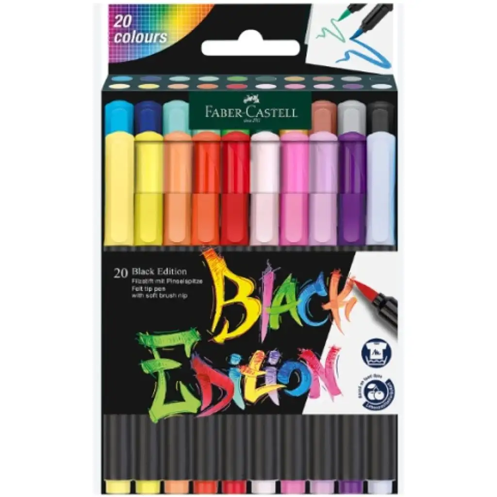 Faber-Castell: Black Edition 20-dielny set farebných fixiek