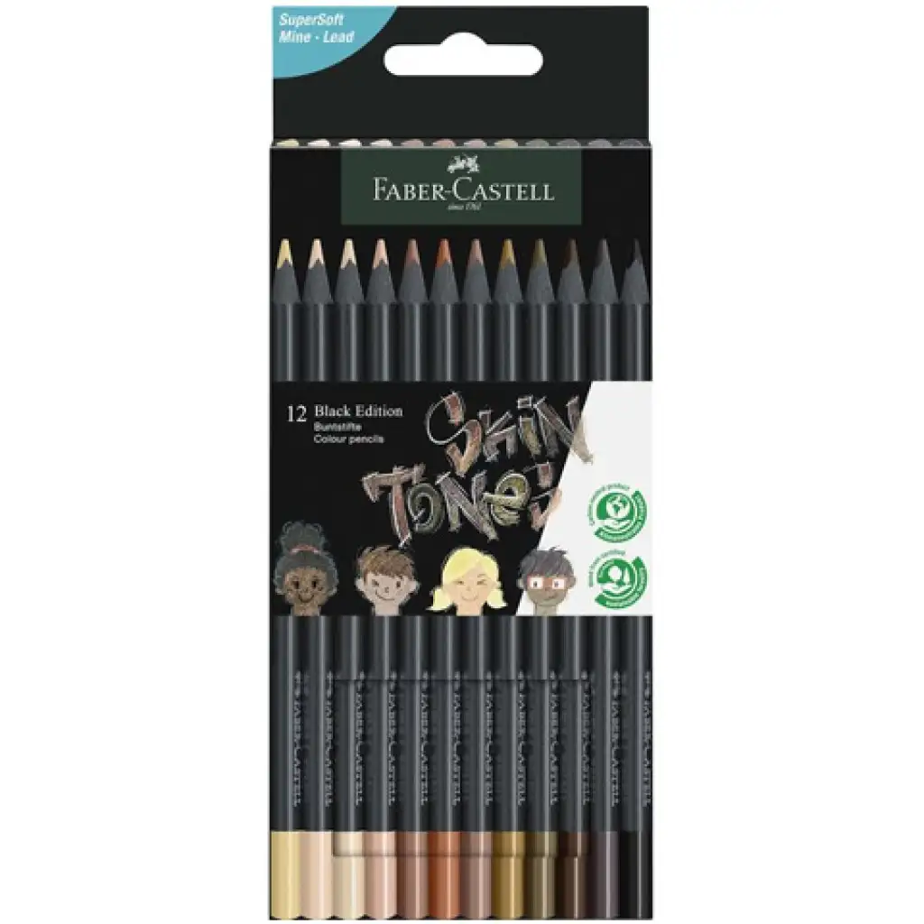 Faber-Castell: Black Edition Skin Tone 12-dielna súprava farebných ceruziek telovej farby