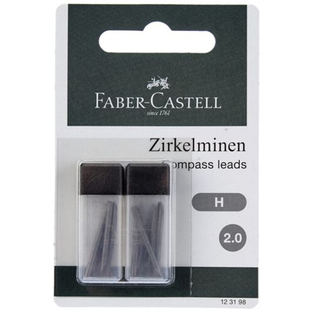 Faber-Castell: Náhradné tuhy do kružidla 2 mm, 2x6 ks, H